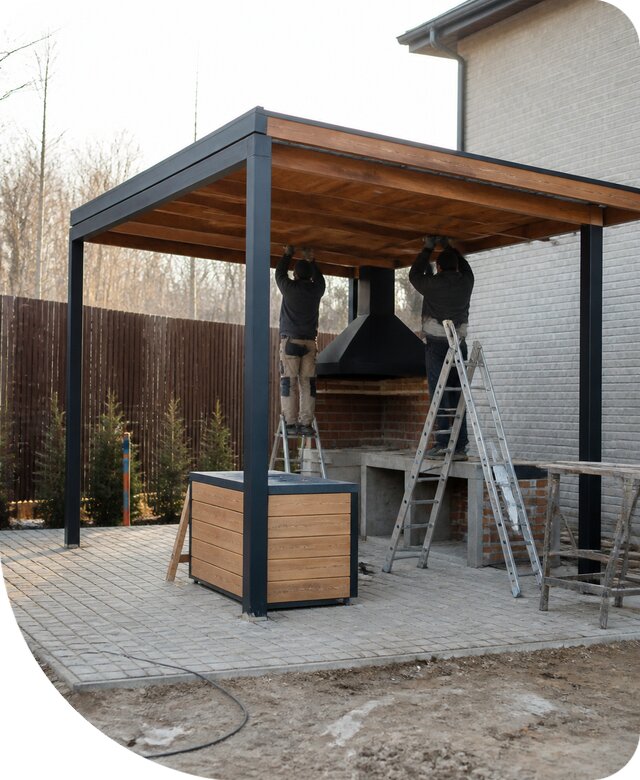 Навес для мангала в Ноябрьске: проектирование и монтаж под ключ